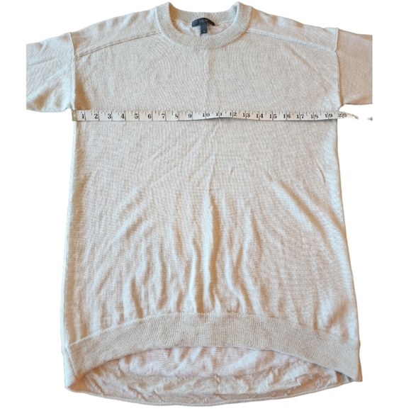 J. Crew wool blend light gray silver crewneck high low hem sweater M - Picture 7 of 14